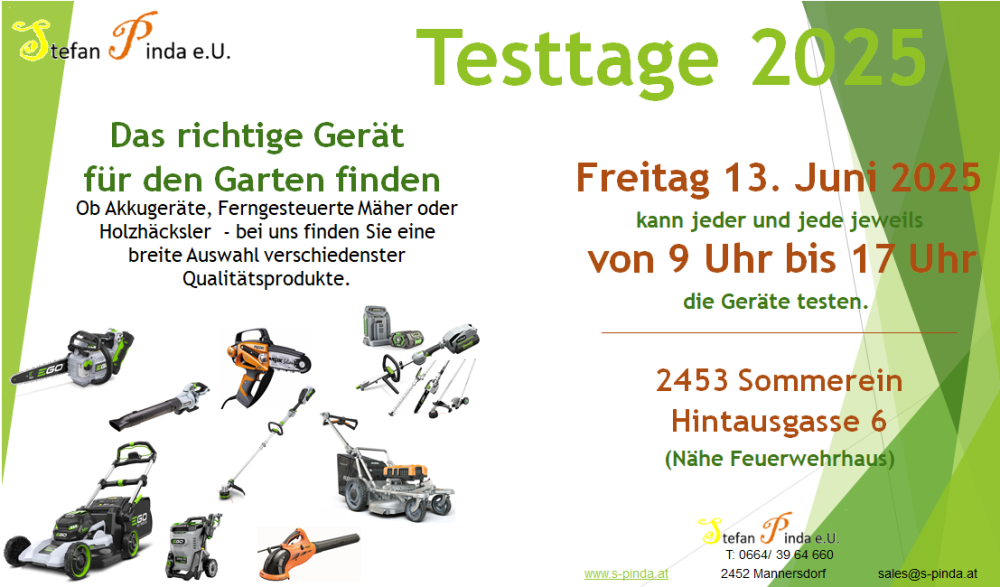 nächster Testtag 13. Juni 2025 statt. 